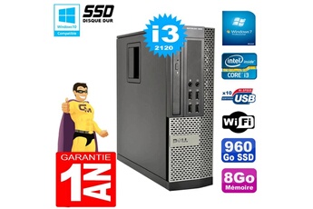 PC De Bureau Dell PC Dell 990 Sff Core I3-2120 Ram 8Go Disque 960Go SSD Graveur WiFi W7