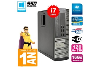 PC De Bureau Dell PC Dell 990 Sff Core i7-2600 Ram 16Go Disque 120Go SSD Graveur WiFi W7