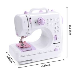 Machine à Coudre Portative 505A Mini Portable - Points Rapides Pour Vêtements, Rideaux, Bricolage - Piles Ou Câble