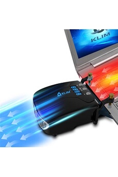 Support pour ordinateur Klim Techs KLIM Tornado Refroidisseur PC Portable - NOUVEAU + INNOVANT - Refroidissement Rapide - Extracteur d'air USB pour Ordinateurs Portables - Compact +