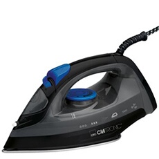 Fer à vapeur avec semelle en acier inox vapeur verticale choc de vapeur,, DB 3703, 1800, Noir/Bleu
