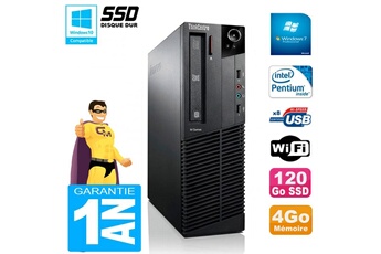 PC de bureau Lenovo Pc lenovo m92p sff intel g630 4go disque 120go ssd graveur dvd wifi w7