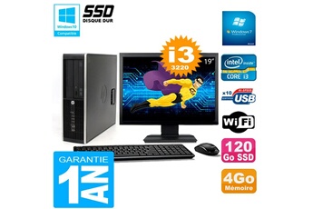 PC De Bureau HP PC HP Compaq 8300 Sff Ecran 19" Core I3-3220 Ram 4Go Disque 120 Go SSD WiFi W7