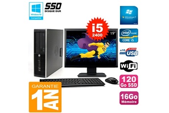 PC De Bureau HP PC HP Compaq 8300 Sff Ecran 19" Core i5-2400 Ram 16Go Disque 120 Go SSD WiFi W7