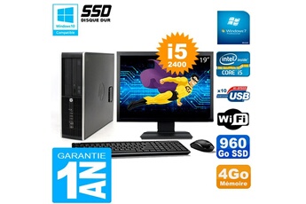 Pc De Bureau Hp Pc Hp Compaq 8300 Sff Ecran 19" Core I5-2400 Ram 4Go Disque 960 Go Ssd Wifi W7