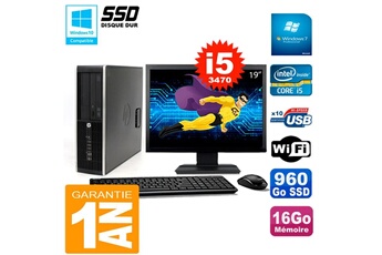 PC De Bureau HP PC HP Compaq 8300 Sff Ecran 19" Core i5-3470 Ram 16Go Disque 960 Go SSD WiFi W7