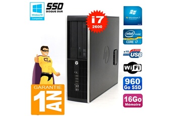PC De Bureau HP PC HP Compaq 8300 Sff Core i7-2600 Ram 16Go Disque 960Go SSD Graveur Dvd WiFi W7