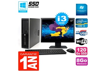 PC De Bureau HP PC HP Compaq 8300 Sff Ecran 19" Core I3-3220 Ram 8Go Disque 120 Go SSD WiFi W7