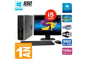 Pc De Bureau Hp Pc Hp Compaq 8300 Sff Ecran 22" Core I5-2400 Ram 16Go Disque 960 Go Ssd Wifi W7