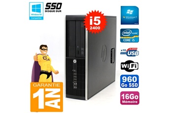 PC De Bureau HP PC HP Compaq 8300 Sff Core i5-2400 Ram 16Go Disque 960Go SSD Graveur Dvd WiFi W7