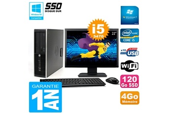 PC De Bureau HP PC HP Compaq 8300 Sff Ecran 22" Core i5-3470 Ram 4Go Disque 120 Go SSD WiFi W7