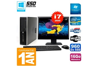 PC De Bureau HP PC HP Compaq 8300 Sff Ecran 19" Core i7-2600 Ram 16Go Disque 960 Go SSD WiFi W7