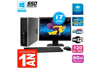 PC De Bureau HP PC HP Compaq 8300 Sff Ecran 22" Core i7-2600 Ram 8Go Disque 120 Go SSD WiFi W7