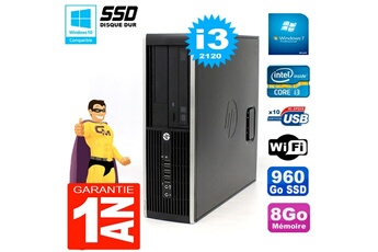 PC De Bureau HP PC HP Compaq 8300 Sff Core I3-2120 Ram 8Go Disque 960 Go SSD Graveur Dvd WiFi W7