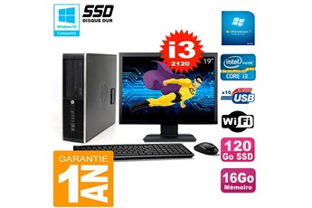 Pc De Bureau Hp Pc Hp Compaq 8300 Sff Ecran 19" Core I3-2120 Ram 16Go Disque 120 Go Ssd Wifi W7