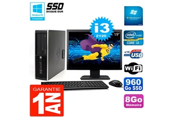 Pc De Bureau Hp Pc Hp Compaq 8300 Sff Ecran 19" Core I3-2120 Ram 8Go Disque 960 Go Ssd Wifi W7
