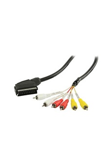 Câbles vidéo ALPEXE Cable RCA - PeRITEL avec adaptateur PeRITEL male - 6 RCA males 2.00 m noir