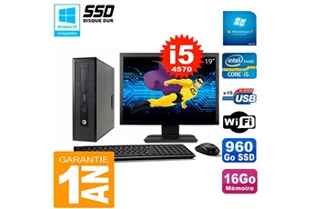 PC De Bureau HP PC HP Elitedesk 800 G1 Sff Ecran 19" Core i5-4570 16Go Disque 960 Go SSD WiFi W7