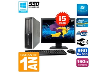 Pc De Bureau Hp Pc Hp Compaq 8200 Sff Ecran 22" Core I5-2400 Ram 16Go Disque 960 Go Ssd Wifi W7