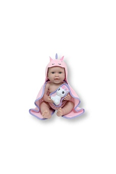 Poupée Berenguer All-vinyl la newborn moments doll with princess hooded towel. Real girl!