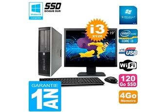 Pc De Bureau Hp Pc Hp Compaq 8200 Sff Ecran 19" Core I3-2120 Ram 4Go Disque 120 Go Ssd Wifi W7