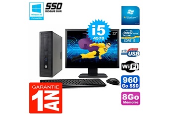 Pc De Bureau Hp Pc Hp Elitedesk 800 G1 Sff Ecran 22" Core I5-4570 8Go Disque 960 Go Ssd Wifi W7