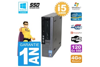PC De Bureau Dell Mini PC Dell 7010 Ultra Usff Core i5-2400 Ram 4Go 120Go SSD WiFi W7