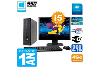 Pc De Bureau Hp Pc Hp Elitedesk 800 G1 Sff Ecran 22" Core I5-4570 4Go Disque 960 Go Ssd Wifi W7