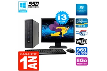Pc De Bureau Hp Pc Hp Elitedesk 800 G1 Sff Ecran 22" Core I3-4130 8Go Disque 960 Go Ssd Wifi W7