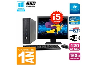 PC De Bureau HP PC HP Elitedesk 800 G1 Sff Ecran 22" Core i5-4570 16Go Disque 120 Go SSD WiFi W7