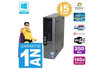 PC De Bureau Dell Mini PC Dell 7010 Ultra Usff Core i5-2400 Ram 16Go Disque 250Go WiFi W7