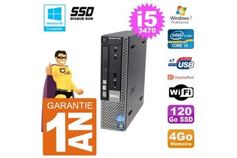 PC De Bureau Dell Mini PC Dell 7010 Ultra Usff Core i5-3470 Ram 4Go 120Go SSD WiFi W7