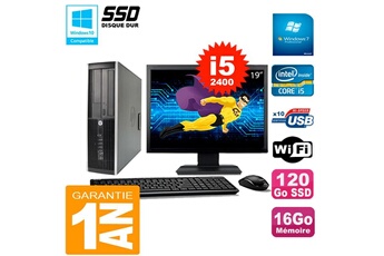 Pc De Bureau Hp Pc Hp Compaq 8200 Sff Ecran 19" Core I5-2400 Ram 16Go Disque 120 Go Ssd Wifi W7