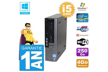 PC De Bureau Dell Mini PC Dell 7010 Ultra Usff Core i5-2400 Ram 4Go Disque 250Go WiFi W7