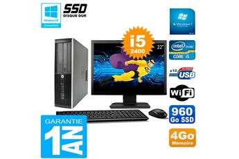 PC De Bureau HP PC HP Compaq 8200 Sff Ecran 22" Core i5-2400 Ram 4Go Disque 960 Go SSD WiFi W7