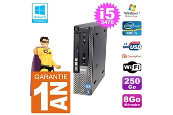 PC De Bureau Dell Mini PC Dell 7010 Ultra Usff Core i5-3470 Ram 8Go Disque 250Go WiFi W7