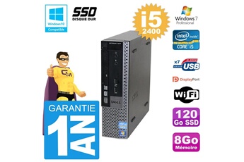 PC De Bureau Dell Mini PC Dell 7010 Ultra Usff Core i5-2400 Ram 8Go 120Go SSD WiFi W7