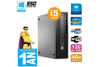 HP PC Elitedesk 800 G1 Sff Core i5-4570 Ram 4Go 120 Go SSD Graveur Dvd WiFi W7 (Reconditionné)