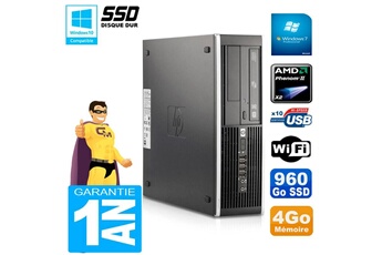Unité Centrale Hp Pc Hp Compaq 6005 Pro Sff Amd Phenom Ii Ram 4Go 960 Go Ssd Graveur Dvd Wifi W7