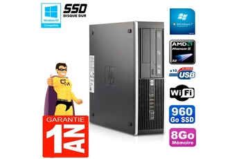 Unité Centrale Hp Pc Hp Compaq 6005 Pro Sff Amd Phenom Ii Ram 8Go 960 Go Ssd Graveur Dvd Wifi W7