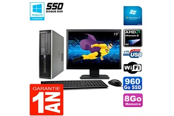 Ensemble Pc Avec Écran Hp Pc Hp Compaq 6005 Pro Sff Ecran 19" Amd Phenom Ii Ram 8Go 960 Go Ssd Wifi W7