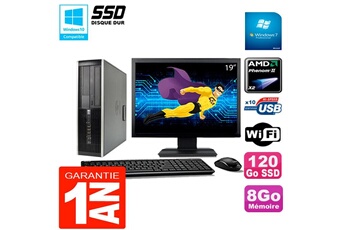 HP PC Compaq 6005 Pro Sff Ecran 19" Amd Phenom II Ram 8Go 120 Go SSD WiFi W7