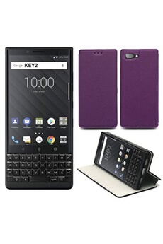 Etui Luxe Blackberry Key 2 LE (Key2 LITE Edition) Ultra Slim violet Cuir Style avec Stand - Housse Coque Antichoc de Protection pour Blackberry Key2
