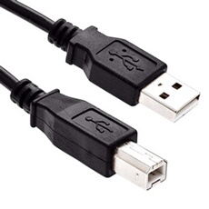 1.8M Câble Noir USB A vers USB B pour Imprimantes, Numériseurs (HP, Epson, Lexmark, Canon, IBM, Brother, LaserJet) - 1.8 mètres