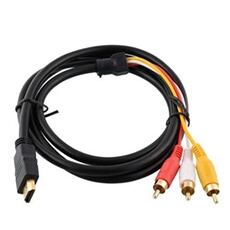 câble HDMI vers RCA, HDMI mâle vers 3RCA AV composite mâle M/M connecteur câble adaptateur Cordon émetteur (pas de fonction de conversion de