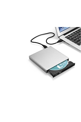 Accessoire pour téléphone mobile GENERIQUE Lecteur/Graveur CD-DVD-RW USB  pour PC Branchement Portable Externe (ARGENT)