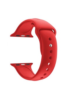 Accessoires bracelet et montre connectée Phonillico Bracelet compatible apple watch 38mm 40mm 41mm Serie 8 7 6 5 4 3 2 1 SE - Taille S - Silicone Rouge Souple remplacement bracelet montre connectée