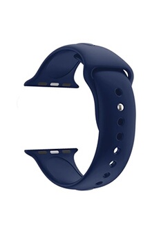 Montre connectée Phonillico Bracelet compatible apple watch 38mm 40mm 41mm Serie 8 7 6 5 4 3 2 1 SE - Taille S - Silicone Bleu foncé Souple remplacement bracelet montre