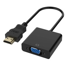 Adaptateur HDMI vers VGA 1080P Convertisseur HDMI Mâle à VGA Femelle Compatible avec PC, TV Box, HDTV, Ultrabook, Xbox - Noir