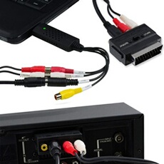 Adaptateur Péritel Entrée-Sortie Commutable Composite RCA et S-Vidéo vers Scart